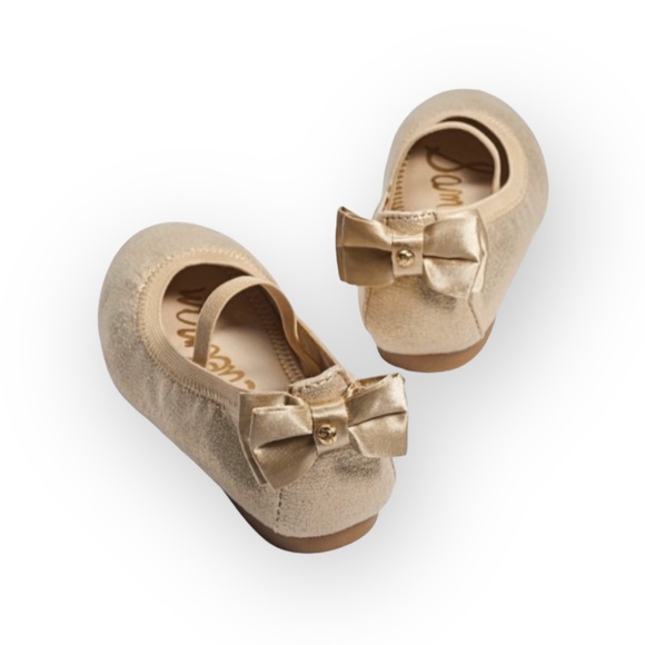 new Sam Edelman ❤︎ Bow Back Mary Jane Ballet Flats ❤︎ Gold ❤︎ Baby Girl 6 ❤︎︎ 22 - Picture 1 of 16